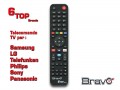 TELECOMANDO BRAVO 6 TOP BRANDS TV SAMSUNG LG TELEFUNKEN PHILIPS SONY PANASONIC