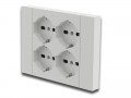 ELECTRALINE MULTIPRESA INCASSO QUADRA 4 PRESE BIP+SCHUKO UNIVERSALI BIANCO 38922